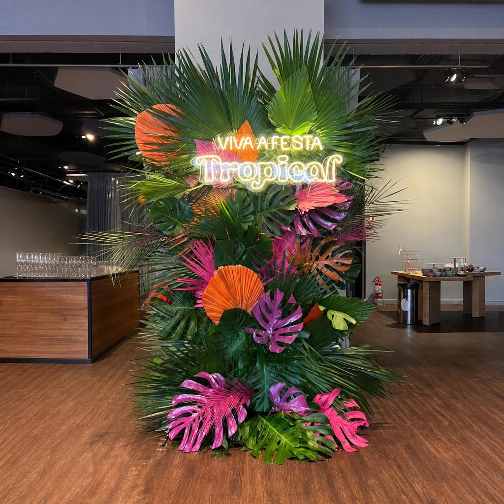 Painel tropical para festa