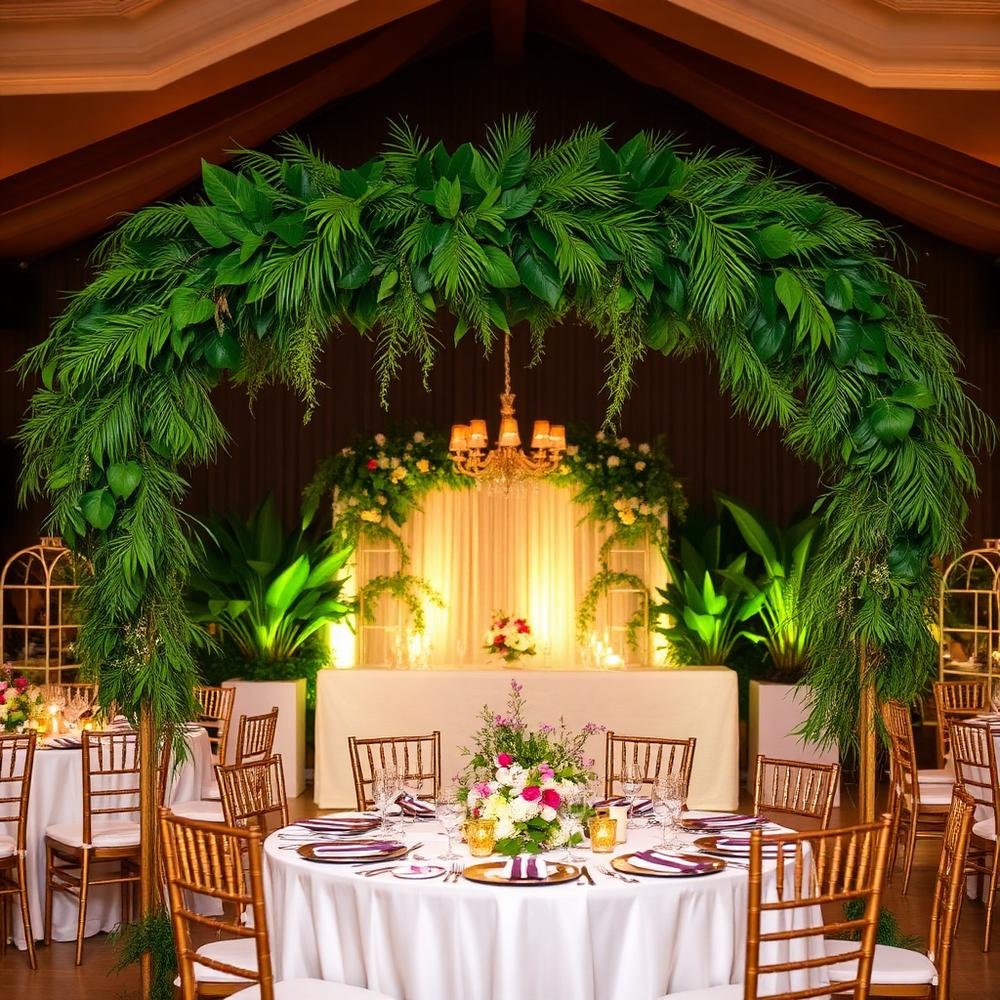Arco de folhagem para casamento